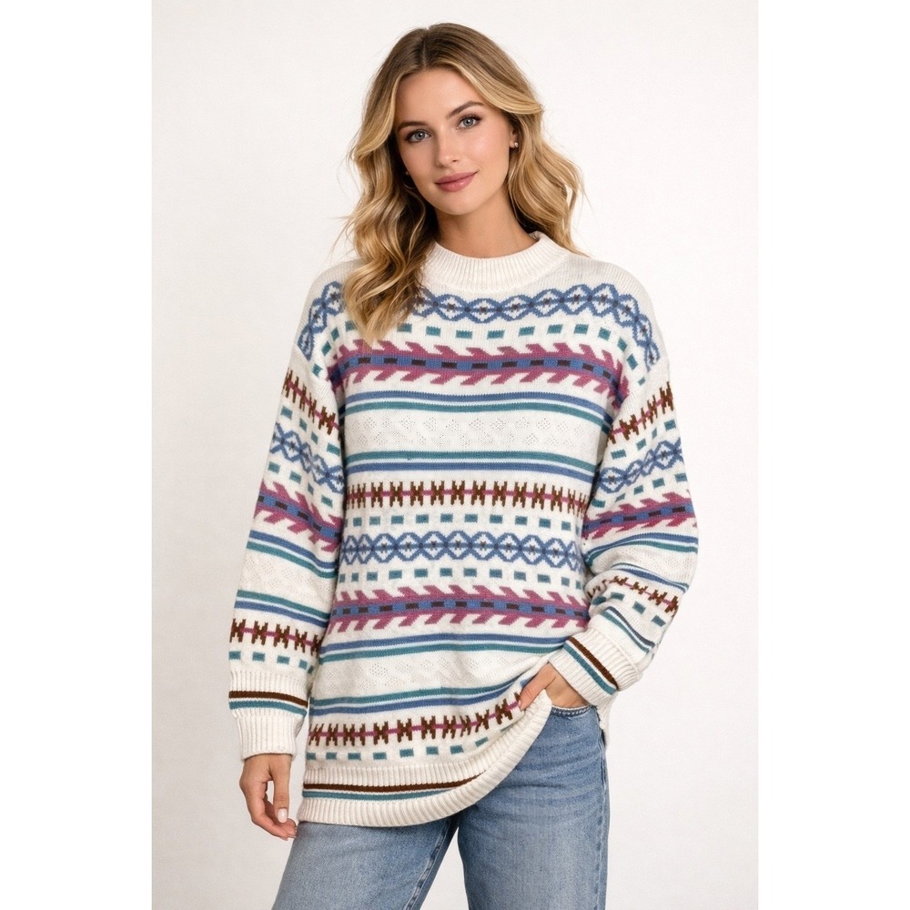 Vintage Sweater Pullover Southwestern Oversized